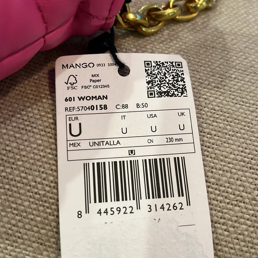 Mango Pink Quilted Chain Bag/NWT